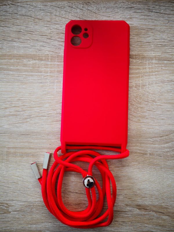 Coque de protection avec cordon pour iPhone 11 – Rouge