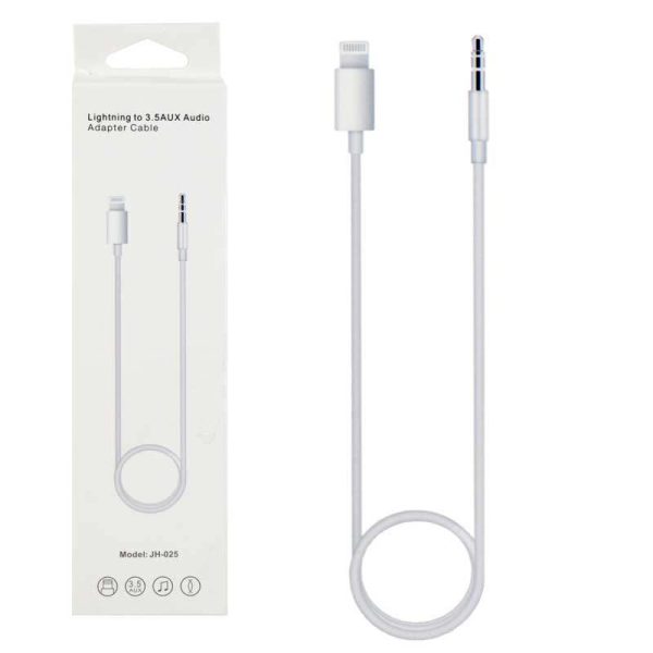 Câble de voiture pour iPhone Lightning vers prise jack 3,5 mm mâle Audio Auxiliaire