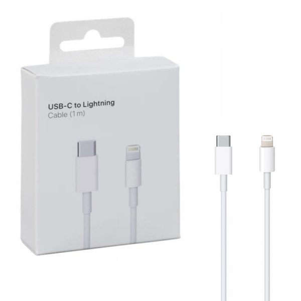 Câble USB-c vers Lightning blanc pour iPhone iPad iOS